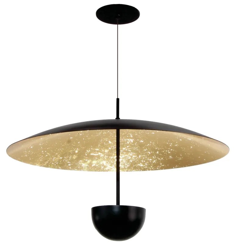 Pendente Aspen Rebatedor Ø60X38Cm Disco Curvo Metal Alumínio 04Xmr11 -... (COBRE FOSCO, LUNA)