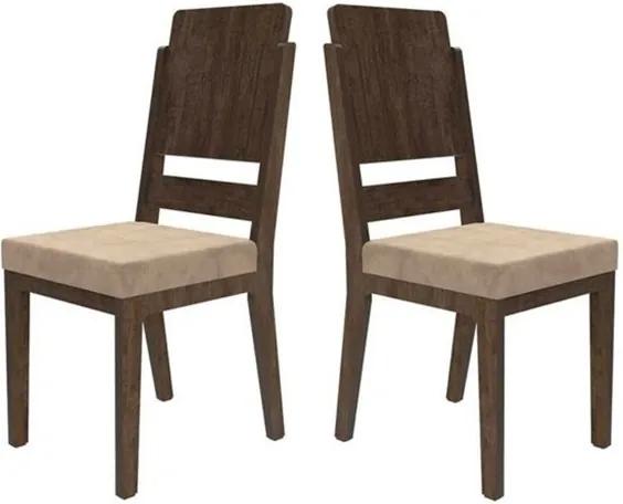 Kit com 2 Cadeiras Esmeralda Noce Com Pena Caramelo - RV Móveis