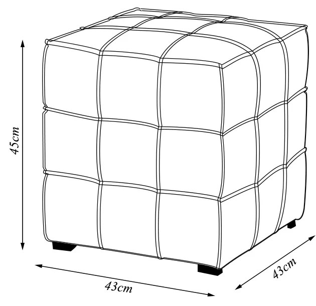 Puff Decorativo Augusto 43cm Sala de Estar Couro Marrom Claro Manchado G88 - Gran Belo