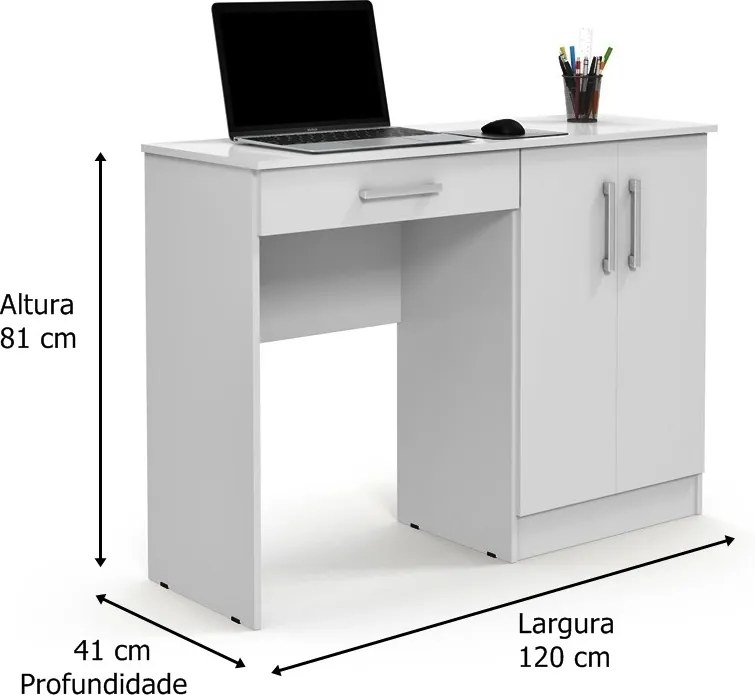 Mesa para Computador Space Branco - Patrimar Móveis