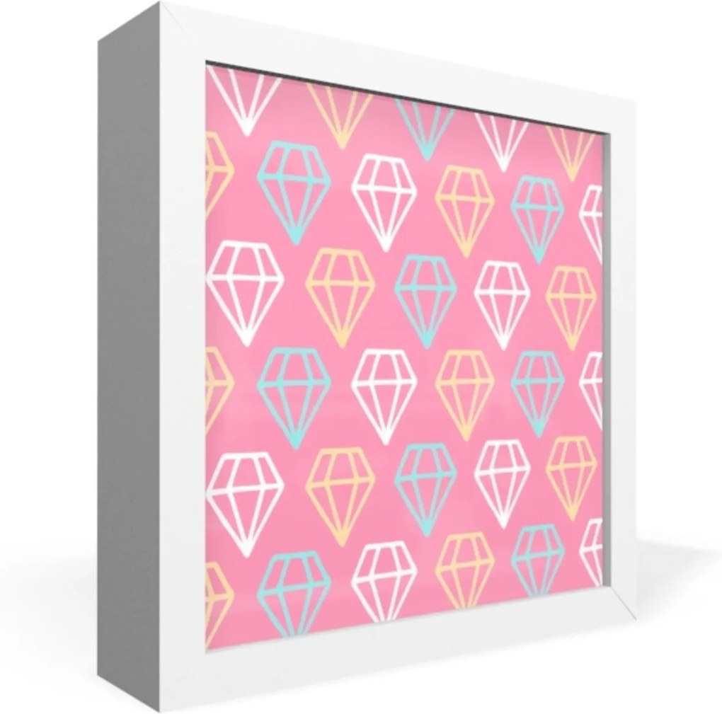 Quadro Adoraria Caixa Frontal Diamantes Multicolorido