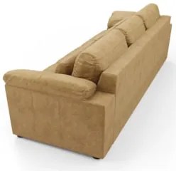 Sofá Retrátil 3 Lugares Para Sala 257cm Dijon Couro Bege S07 - Mpozena