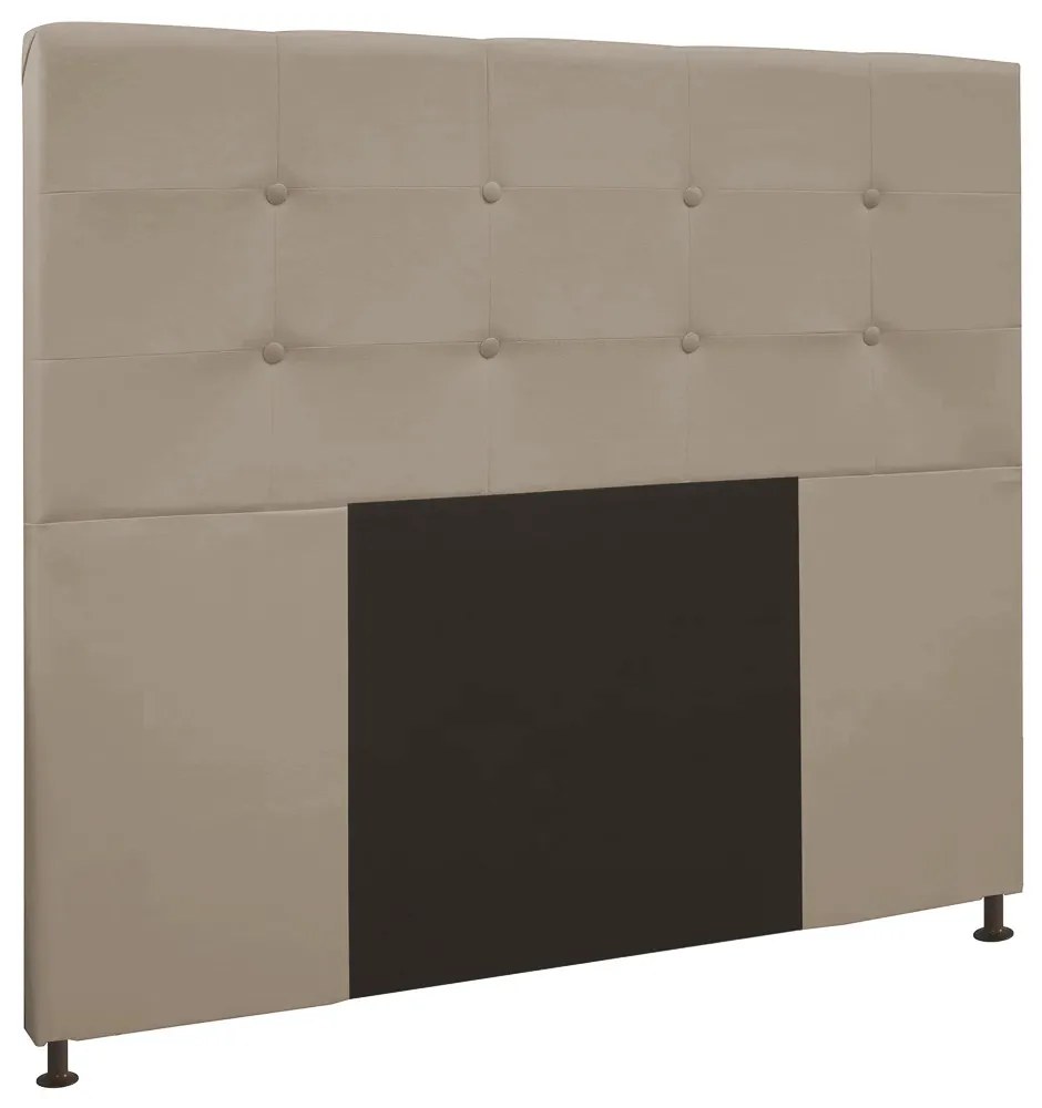 Cabeceira Safira Para Cama Box Queen 160 cm Suede Bege - D'Rossi