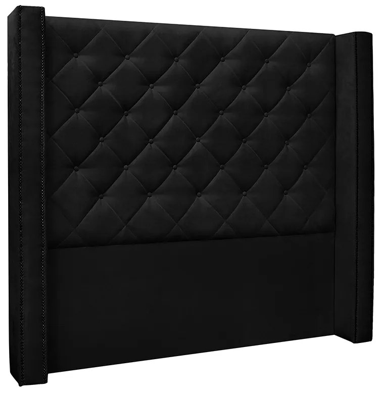 Cabeceira Vicenza Para Cama Box Solteiro 90 cm Suede - D'Rossi - Preto