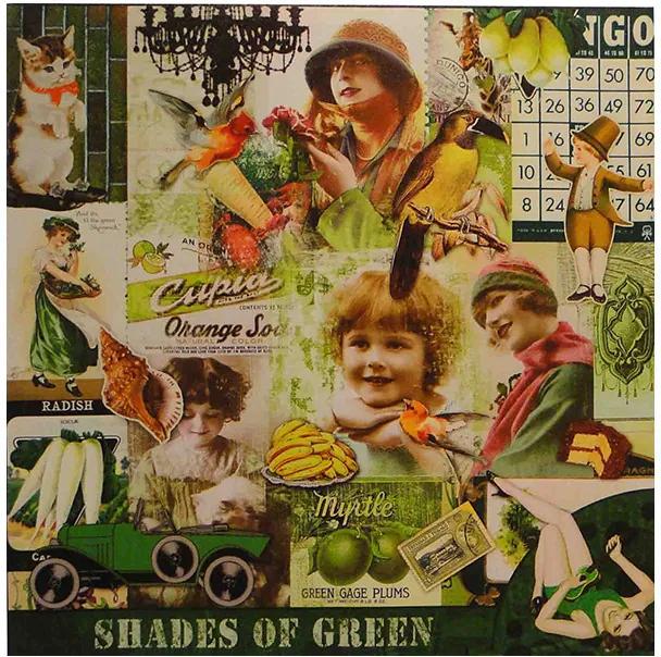 Tela Impressa Fotos Vintage Green