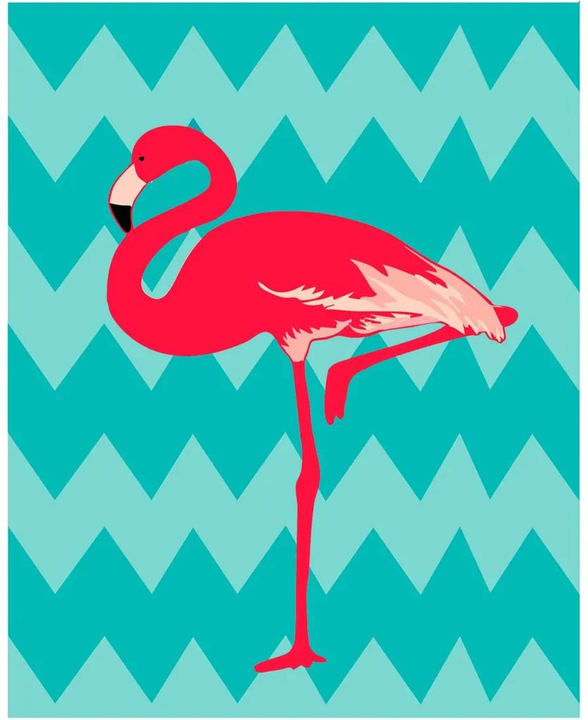 Placa Quadro Vintage Concept Flamingo Verde