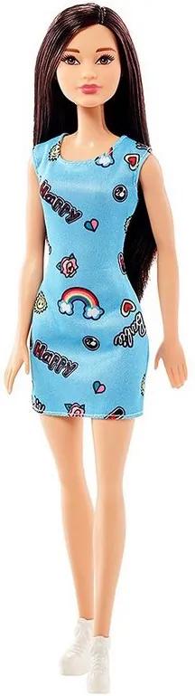 Boneca Barbie Fashion And Beauty Básica - Vestido Azul Happy - Mattel