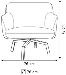 Poltrona Decorativa Jade Base Ka Giratória Corano Tressê Lona C-05/D-3