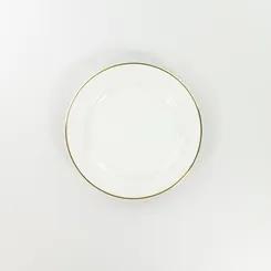 Prato Raso 26 Cm Porcelana Schmidt - Dec. Filetado Ouro Itamaraty - Branco