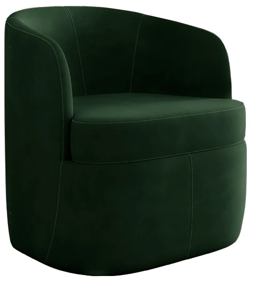 Poltrona Decorativa Design Moderno Bel Sala de Estar Base Giratória Veludo Verde G33 - Gran Belo