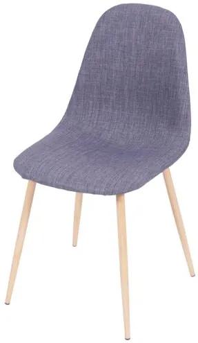 Cadeira Robin Linho Jeans Azul Base de Metal com Pintura de Madeira - 43060 Sun House