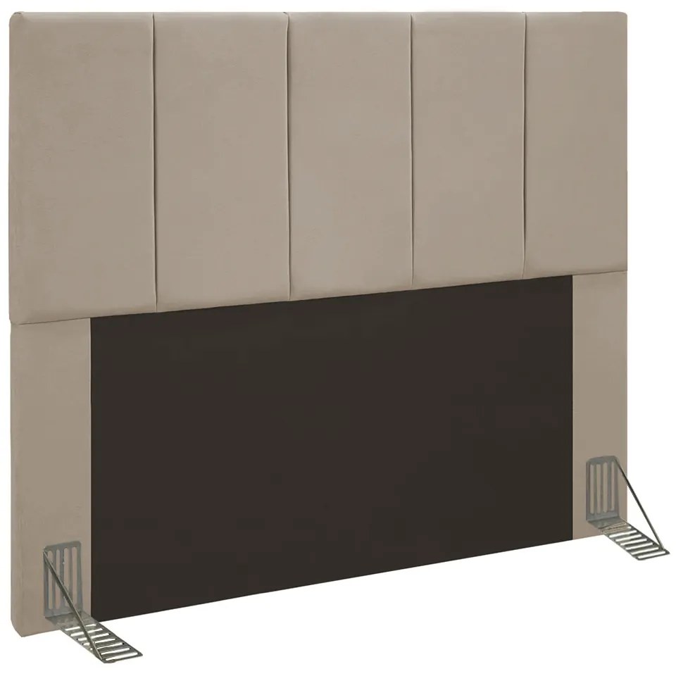 Cabeceira Perola Para Cama Box Casal 140 cm Suede Bege - D'Rossi