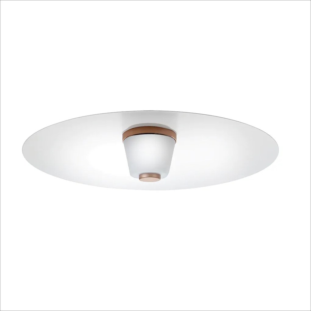 Arandela Eclisse Ø50X12Cm Metal Alumínio E Vidro 01Xled 9W 2700K - Old... (GRAFITE / COBRE BRILHO)