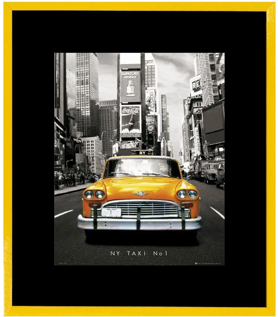 Quadro Decorativo Táxi Amarelo Numero 1 De Nova York 65x75cm