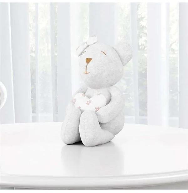Ursa Branca com Coração Florido 15cm Grão de Gente