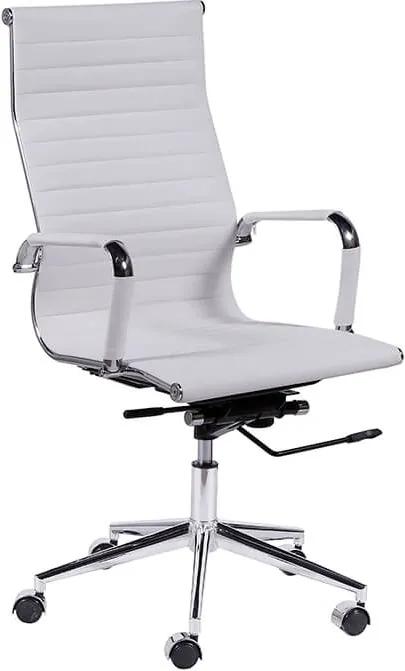 Cadeira Office Eames Presidente com Rodízio e Sistema Relax Branca