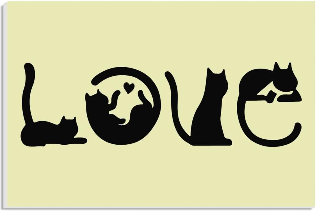 Placa de Bancada Decorativa Love Cats 20x30 cm