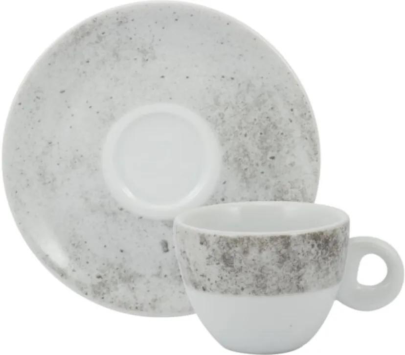 Xícara Chá com Pires 200 ml Porcelana Schmidt - Dec. Concreto