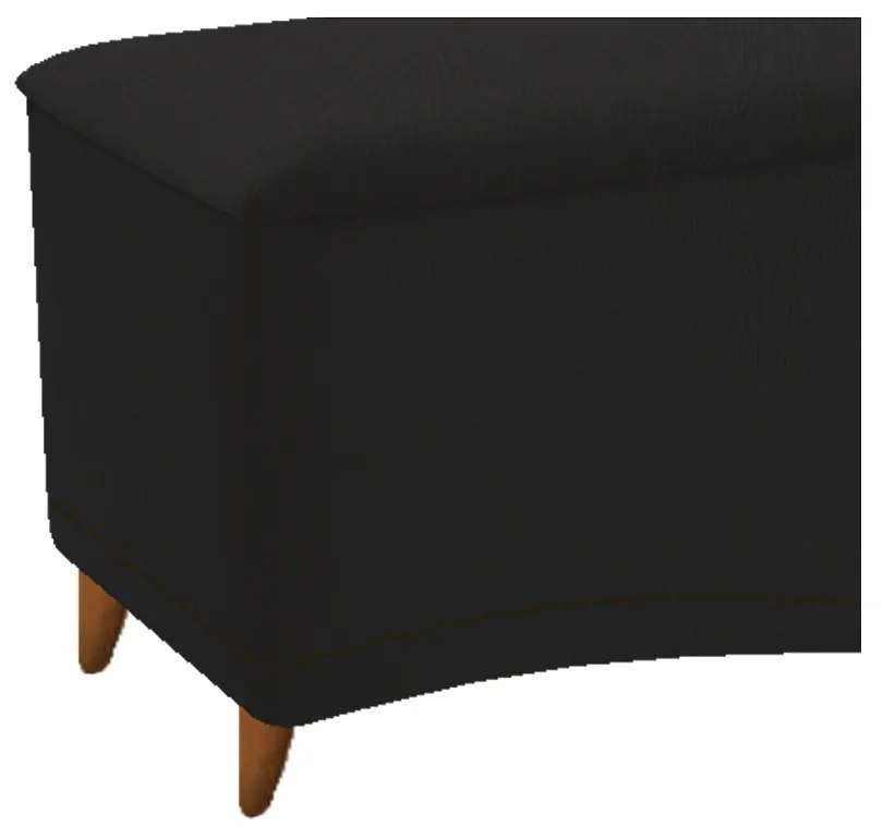 Calçadeira Estofada Yasmim 195 cm King Size Suede Preto - ADJ Decor