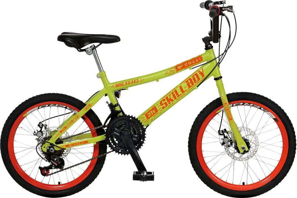 Bicicleta Infantil de Passeio Aro 20 Freio a Disco 21 Marchas Skyll Boy Quadro 12 Aço Amarelo Neon - Colli Bike