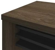 Conjunto Escritório 3 Peças Mesa 158cm Corp A06 Charuto/Preto - Mpozen