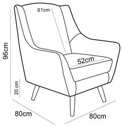 Kit 2 Poltronas Decorativas Pés Palito Madeira Juliet Veludo C-278 Mar