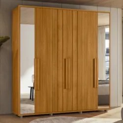 Guarda Roupa Casal 230cm Com Espelho Barok Cinamomo Z10     - Mpozenat