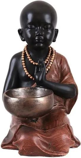 Escultura Monge Budista Orando 35cm