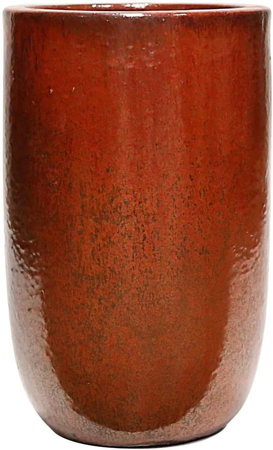 Vaso Vietnamita Cerâmica Importado U Planter Cobre D26cm x A41cm