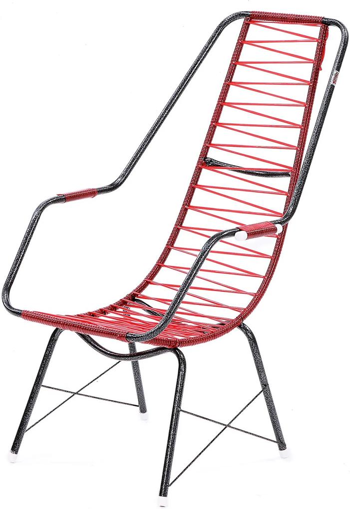 Cadeira De Fio Trançado Eletrostático Plus Vermelho Fabone Móveis