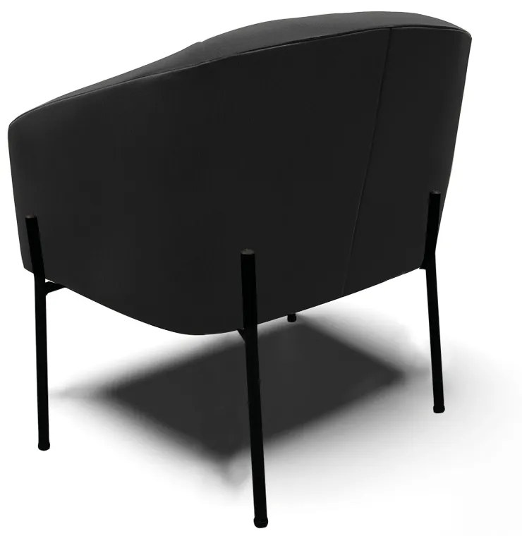 Poltrona Decorativa Pé de Ferro Preto Kit 2 Stella Suede D03 - D'Rossi - Preto