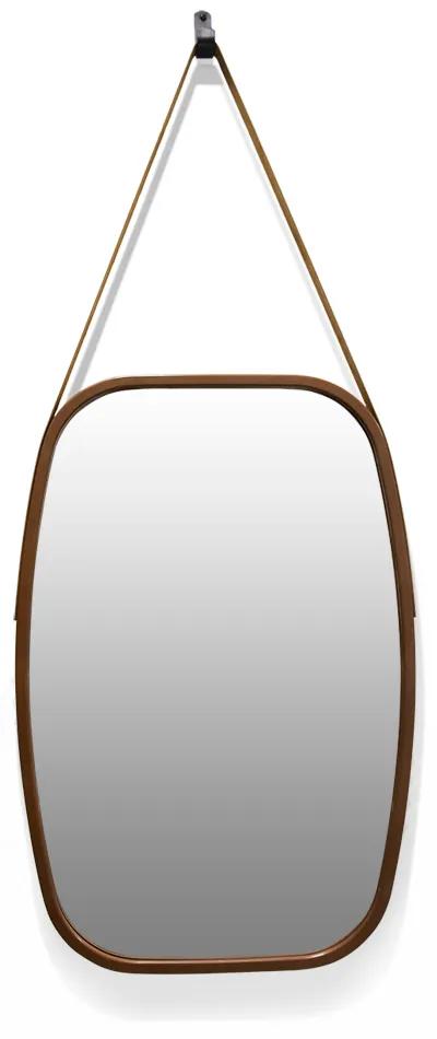 Espelho Decorativo Retangular com Moldura de Plastíco Caramelo Alça Caramelo 65x43,5 cm - D'Rossi