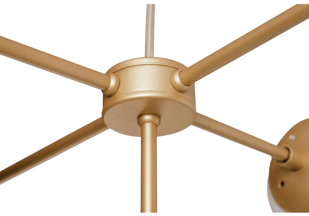 Pendente Torre 58X88X31Cm 8Xg9 Metal E Globo Ø12Cm - Usina 16761/8 (OC-M Ocre Metálico, CLEAR)