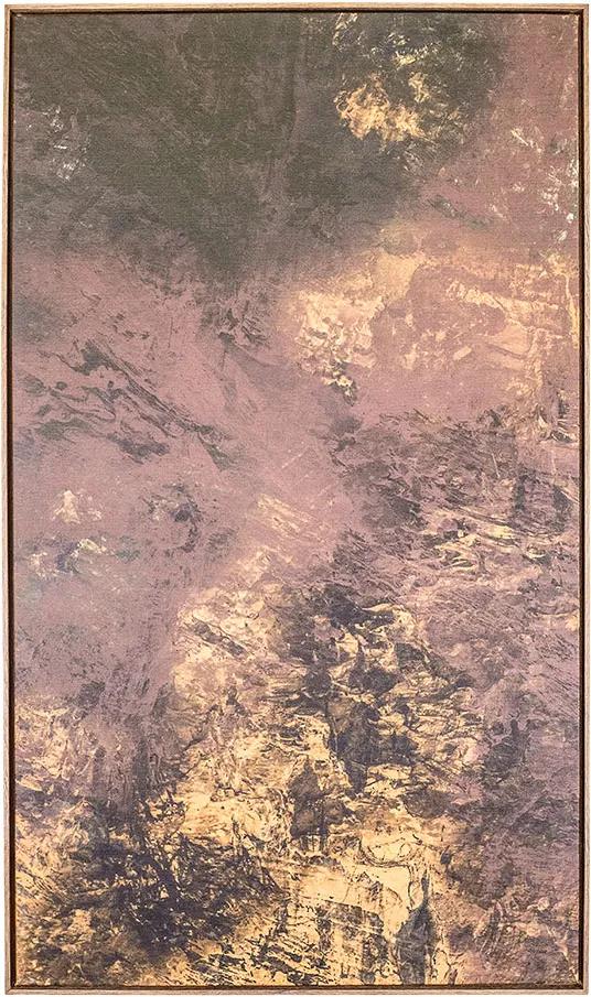 Tela Ouro em Canvas - 80x140cm - Moldura Natural  Kleiner Schein