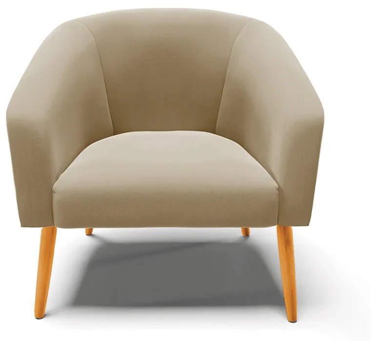 Poltrona Decorativa Pé Palito Castanho kit 2 Stella Suede D03 - D'Rossi - Marrom Rato