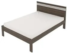 Cama de Casal Madeira CM8009 Nogal/Branco - Tecno Mobili