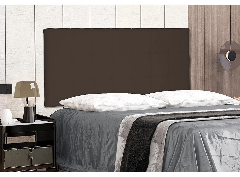 Cabeceira Painel Verona Para Cama Box Solteiro 90 cm Suede - D'Rossi - Café