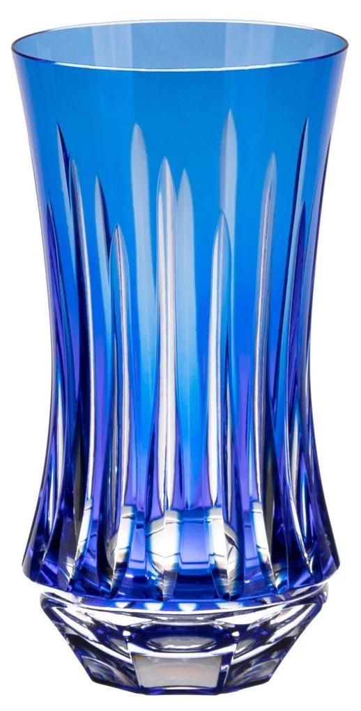 Copo de Cristal Lapidado Long Drink 19 - Azul - 66  Azul Escuro - 66