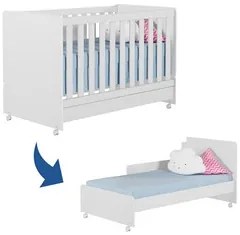 Berço Americano Mini Cama Com Rodízios Charme P14 Branco - Mpozenato