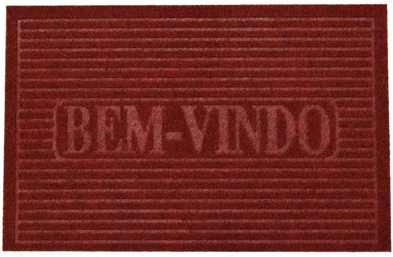 Capacho Bem-Vindo - 38 x 58 cm - Vermelho - Camesa