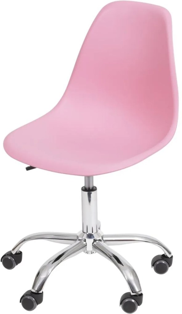 Cadeira Eames Polipropileno com Rodizio - Rosa