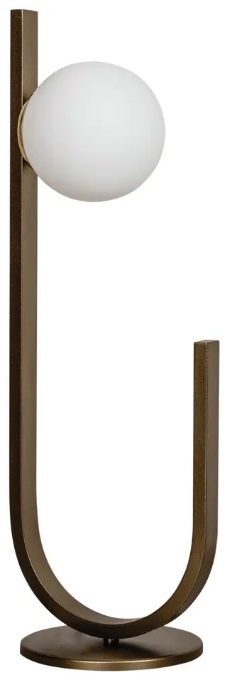 Abajur Dama Ø15X53Cm 1Xg9 / Globo Ø12Cm | Usina 16809/1 (BT / CB-PV - Branco Texturizado / Cobre Brilho Polido Verniz, CLEAR)