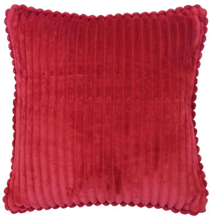 Capa de Almofada Veludo Listras Vermelho Relevo 45x45cm