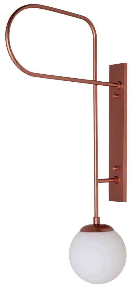 Arandela Trombone 14X40X66,2Cm 1Xe27 Mini Bulbo G45 Alumínio E Globo Ø... (OL-F - Verde Oliva Fosco, FOSCO)