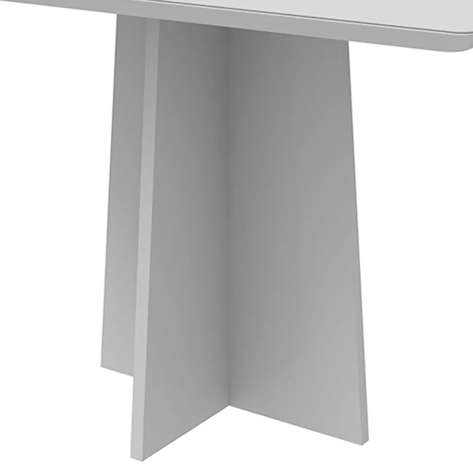 Mesa de Jantar Retangular Tampo com Vidro Angra 135 cm Off White - D'Rossi