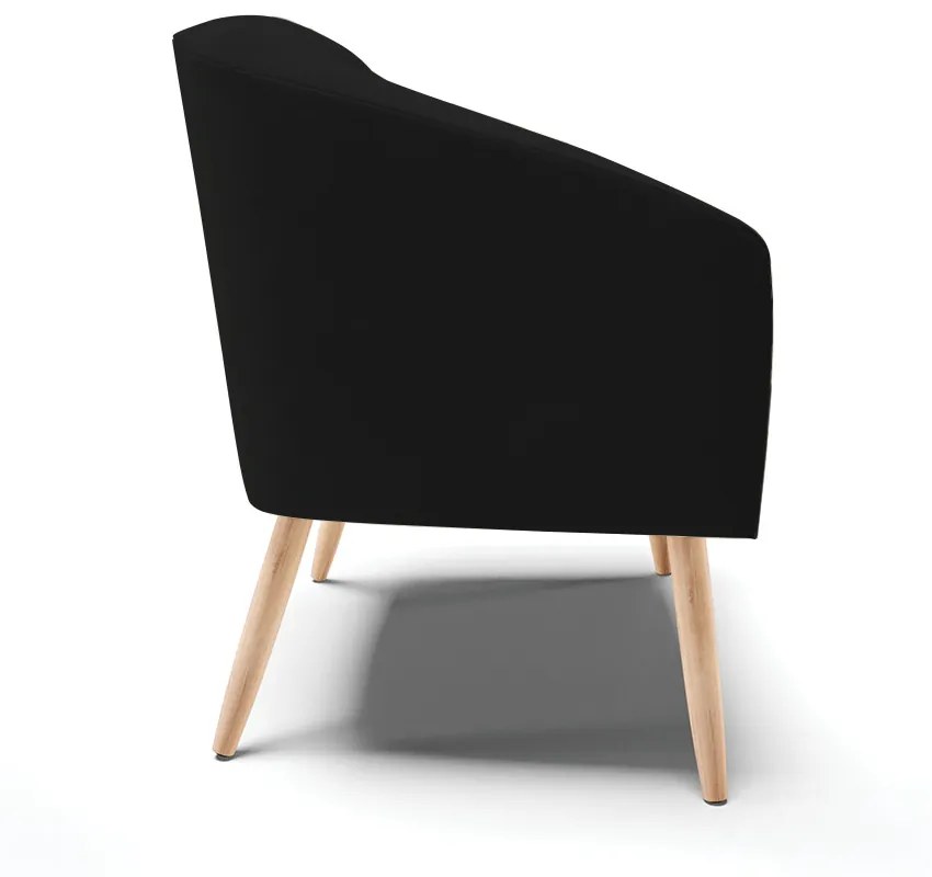 Poltrona Decorativa Pé Palito Natural Stella Linho D03 - D'Rossi - A79 Preto