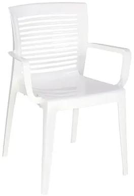 Cadeira Tramontina Victória Encosto Horizontal com Braços em Polipropileno Branco