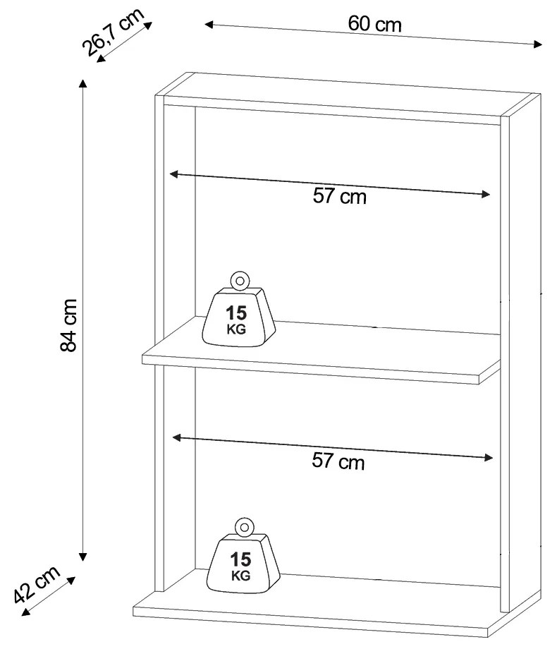 Suporte para Microondas e Forno Nicho Suspenso Thai 60cm Branco M12 - D'Rossi