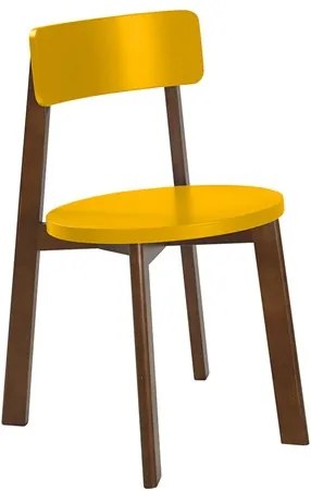 Cadeira Rupin em Madeira Maciça - Amarelo