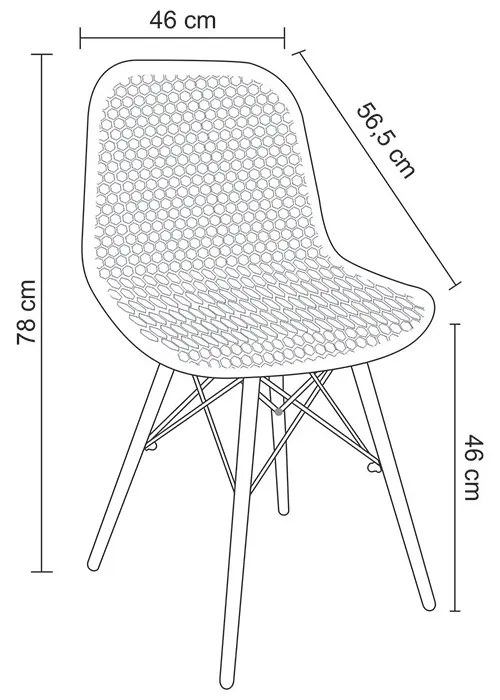 Cadeira para Sala de Jantar Eloísa Branco Base Madeira - D'Rossi